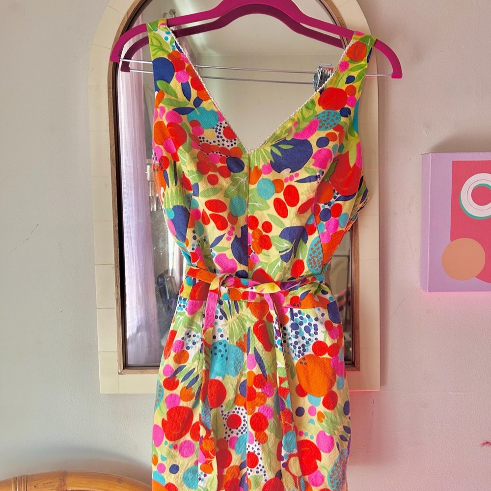 60s Maxine of Hollywood Swimsuit Playsuit Rainbow Floral